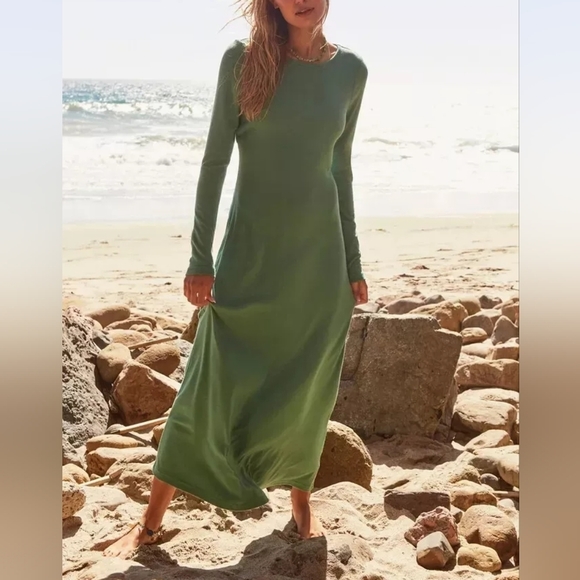 NWOT Free People Aubre Open-Back Maxi Dress in Mermaid Green Size Small 💚 - Picture 5 of 9